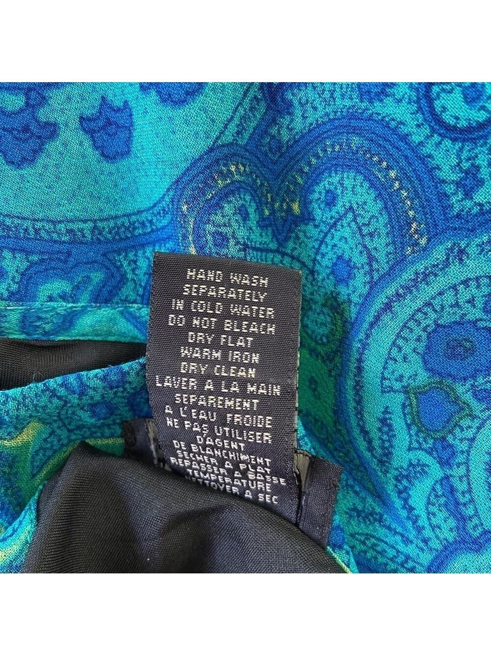 Triangle Bow tie detail maxi dress sleeveless cerulean blue pattern size 12 - Picture 9 of 14